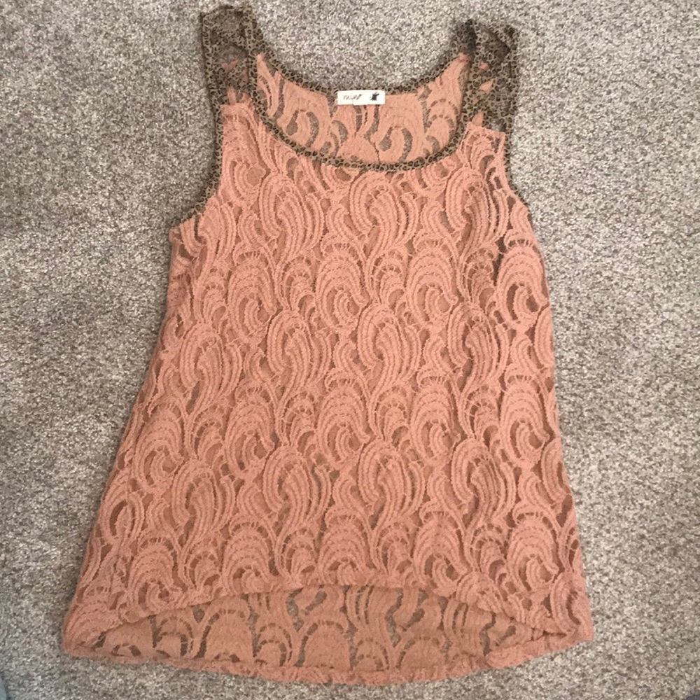 Blush lace tank top